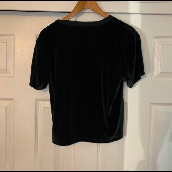 PINK Victoria Secret Black Velvet T Shirt Medium - Picture 5 of 7